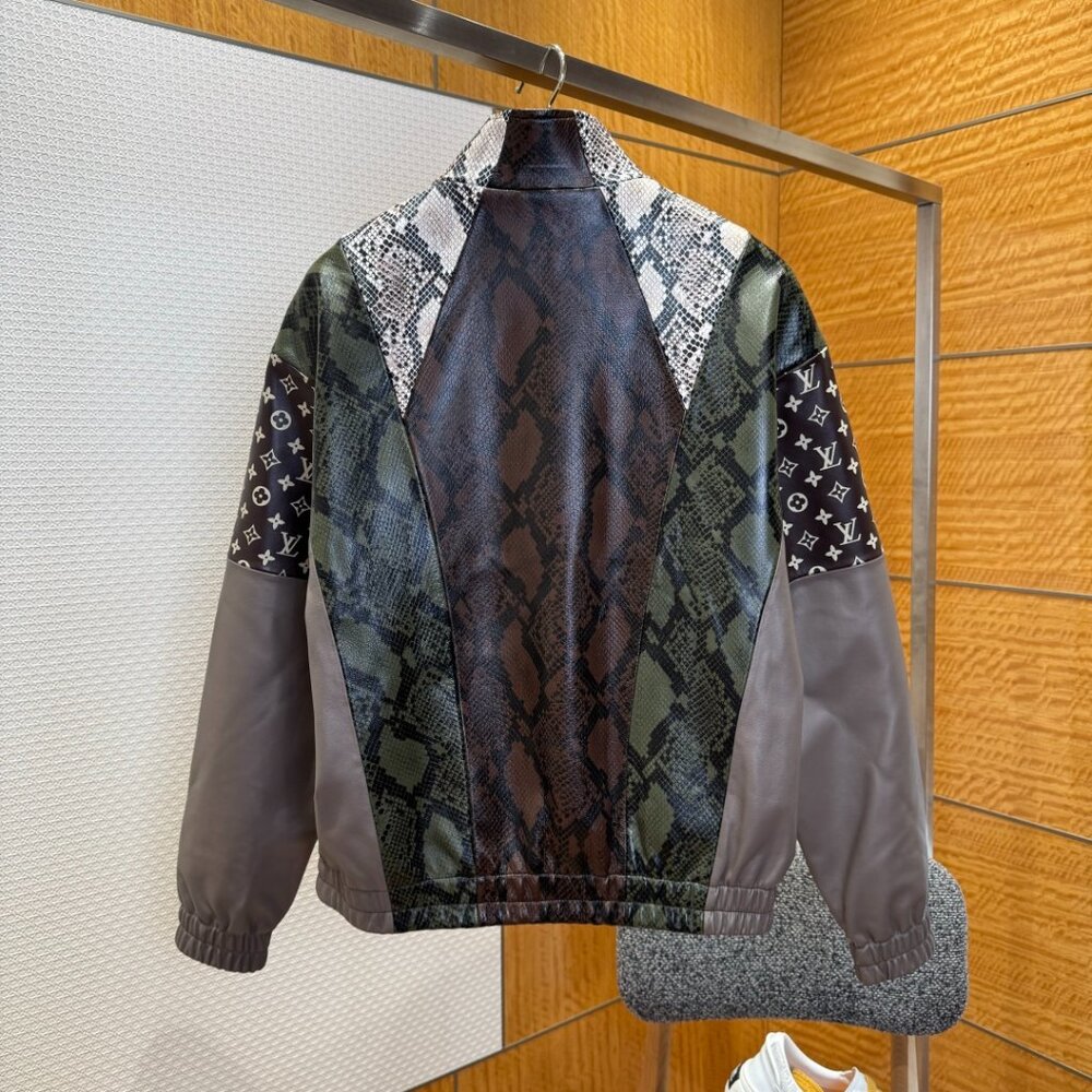 Louis Vuitton Python-Mix Leather Tracksuit Top Mi… - image 2